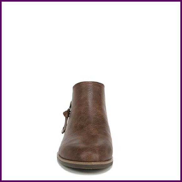 Faux Suede Ankle Booties with Side Zipper, 1 Inch Heel, Size 8 Wide - Picture 3 of 8